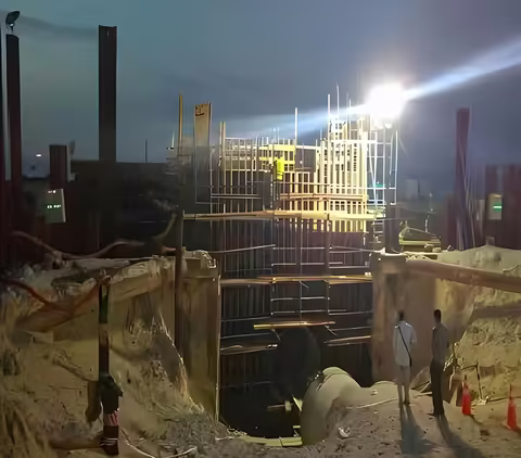 Excavation and raft foundation works for the seawater intake