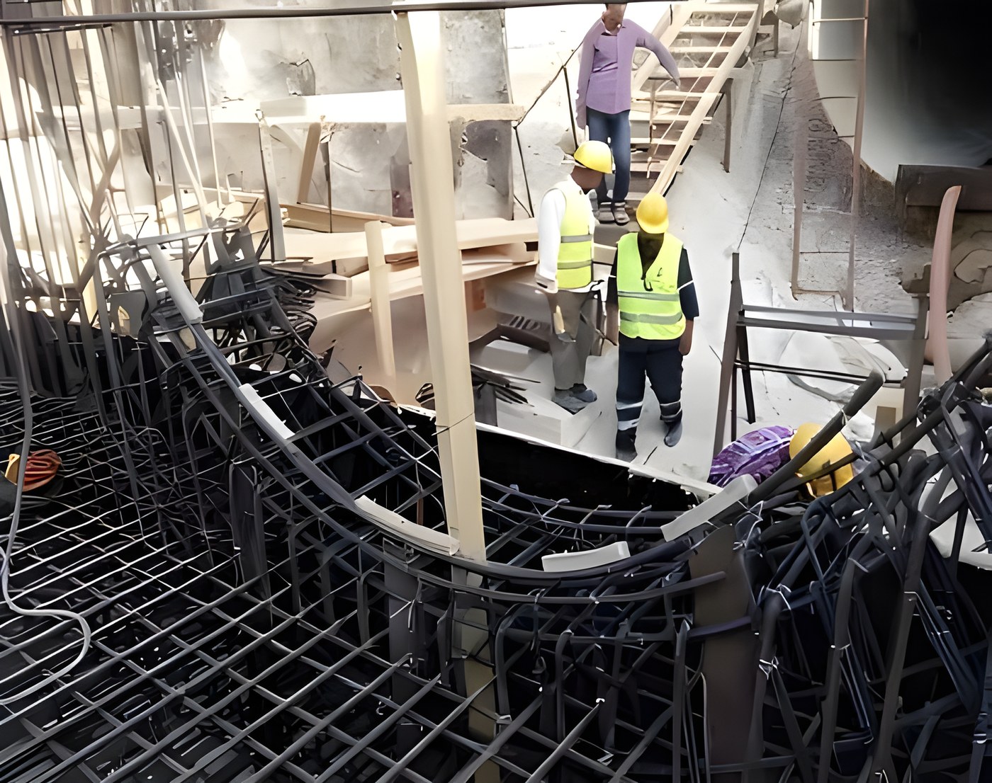 Completed seawater intake structure during leak testing
